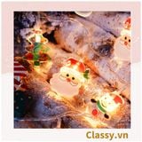  [GIAO HÀNG 7-25 NGÀY] Đèn LED 20 bóng, dài 3 Mét hình ông già Noel trang trí phòng ngủ, tiệc tùng, đi cắm trại với ánh sáng lung linh ấm áp hộp pin USB dây đèn Giáng sinh Q417 