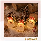  [GIAO HÀNG 7-25 NGÀY] Đèn LED 20 bóng, dài 3 Mét hình ông già Noel trang trí phòng ngủ, tiệc tùng, đi cắm trại với ánh sáng lung linh ấm áp hộp pin USB dây đèn Giáng sinh Q417 