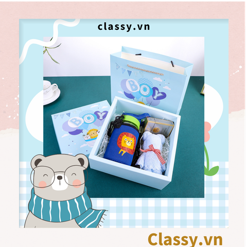  É LẺ túi giấy +Hộp quà lớn quà tặng kích thước 19 * 19 * 8.5cm cho trẻ em (Q488) 