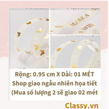  Ruy băng voan 1 mét họa tiết ánh kim Q498 
