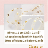  Ruy băng voan 1 mét họa tiết ánh kim Q498 
