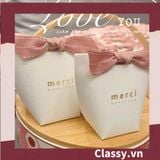  [GIAO HÀNG 7-25 NGÀY]  Túi giấy đựng quà Mini (đã bao gồm nơ) đơn sắc dễ thương 5.7x 6x10cm đựng son, trang sức, nước hoa làm quà tặng Q552 