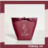  [GIAO HÀNG 7-25 NGÀY]  Túi giấy đựng quà Mini (đã bao gồm nơ) đơn sắc dễ thương 5.7x 6x10cm đựng son, trang sức, nước hoa làm quà tặng Q552 