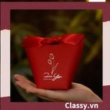  [GIAO HÀNG 7-25 NGÀY]  Túi giấy đựng quà Mini (đã bao gồm nơ) đơn sắc dễ thương 5.7x 6x10cm đựng son, trang sức, nước hoa làm quà tặng Q552 