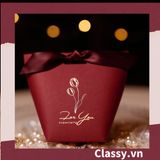  [GIAO HÀNG 7-25 NGÀY]  Túi giấy đựng quà Mini (đã bao gồm nơ) đơn sắc dễ thương 5.7x 6x10cm đựng son, trang sức, nước hoa làm quà tặng Q552 