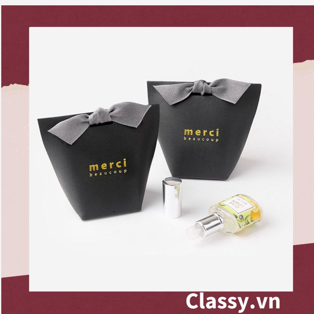  Túi giấy đựng quà Mini (đã bao gồm nơ) đơn sắc dễ thương 5.7x 6x10cm đựng son, trang sức, nước hoa làm quà tặng Q552 