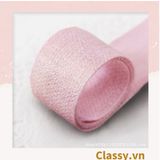  Cuộn 9 mét Ruy băng vải sợi poly kim tuyến sọc dọc cuộn dài 9MÉT, Rộng 25 MM đủ màu sắc Q554 