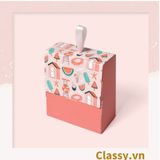  [GIAO HÀNG 7-22763 NGÀY]  Hộp đựng quà Mini (KÈM RUY BĂNG) hình hộp; 9 * 4,5 * 10 cm nhiều họa tiết xinh xắn làm quà tặng Q559 