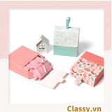  Hộp đựng quà Mini (KÈM RUY BĂNG) hình hộp; 9 * 4,5 * 10 cm nhiều họa tiết xinh xắn làm quà tặng Q559 