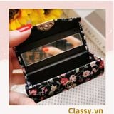  [GIAO HÀNG 7-25 NGÀY]  COMBO 120 Hộp đựng son có gương , nắp gập bọc vải họa tiết hoa nhí vintage, kích thước 8,3X2,3X2,4cm Q579 