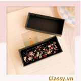  [GIAO HÀNG 7-25 NGÀY]  COMBO 120 Hộp đựng son có gương , nắp gập bọc vải họa tiết hoa nhí vintage, kích thước 8,3X2,3X2,4cm Q579 