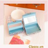  [GIAO HÀNG 7-25 NGÀY]  COMBO 120 Hộp đựng son có gương , nắp gập bọc vải họa tiết hoa nhí vintage, kích thước 8,3X2,3X2,4cm Q579 