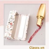  [GIAO HÀNG 7-25 NGÀY]  COMBO 120 Hộp đựng son có gương , nắp gập bọc vải họa tiết hoa nhí vintage, kích thước 8,3X2,3X2,4cm Q579 