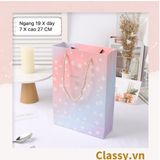  Túi giấy đựng quà Cao 33 * Rộng 18 * Ngang 6 cm họa tiết đá cẩm thạch trơn Q690 