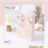  Túi giấy đựng quà Cao 33 * Rộng 18 * Ngang 6 cm họa tiết đá cẩm thạch trơn Q690 