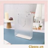  Túi giấy đựng quà Cao 33 * Rộng 18 * Ngang 6 cm họa tiết đá cẩm thạch trơn Q690 