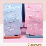  Túi giấy đựng quà in chữ Happy Birthday dây quai dù dễ thương, nhiều kích cỡ cực xinh Q720 