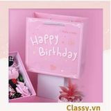  Túi giấy đựng quà in chữ Happy Birthday dây quai dù dễ thương, nhiều kích cỡ cực xinh Q720 