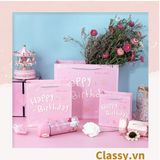  Túi giấy đựng quà in chữ Happy Birthday dây quai dù dễ thương, nhiều kích cỡ cực xinh Q720 