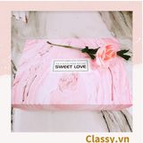  XÉ LẺ Túi giấy hoặc Hộp quà Làm quà tặng 30,5x22x8,5cm hoạ tiết cẩm thạch in chữ SWEET LOVE Q757 