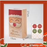  [NOEL COLLECTION] Túi giấy lớn đựng quà giáng sinh không dây, kèm sticker Kích thước 27 X 15 X 9.7 CM 