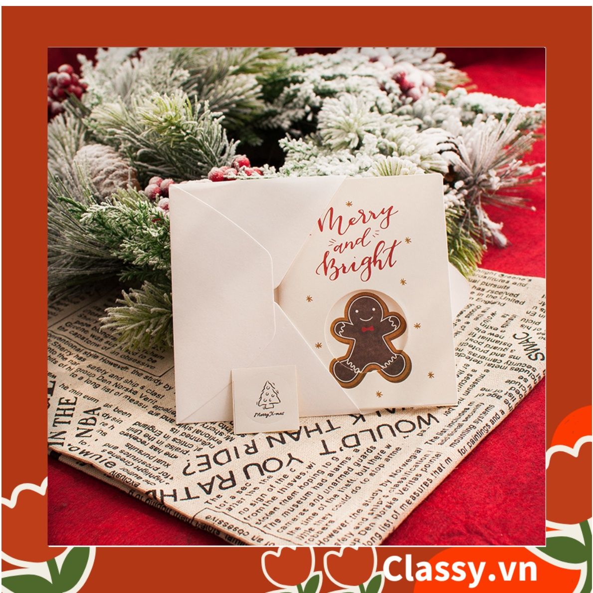  [GIAO HÀNG 7-25 NGÀY]  [NOEL COLLECTION] Thiệp Giáng Sinh 3D gấp 3 siêu dễ thương [Q767] 