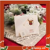  [GIAO HÀNG 7-25 NGÀY]  [NOEL COLLECTION] Thiệp Giáng Sinh 3D gấp 3 siêu dễ thương [Q767] 