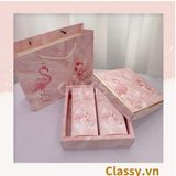  XÉ LẺ Túi giấy và Hộp quà tự gấp Làm quà tặng hoạ tiết hồng hạc hồng, làm quà tặng đựng nước hoa, quần áo, mỹ phẩm Q959 