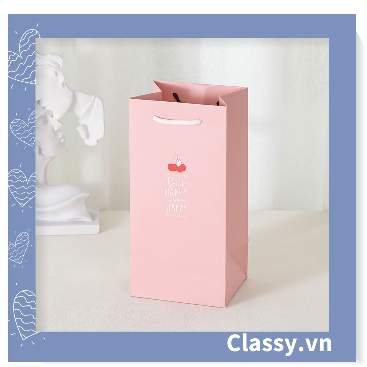  [GIAO HÀNG 7-25 NGÀY]   Túi giấy đựng quà 24,5 * 12,5 * 9,5cm họa tiết mèo thỏ voi gấu cực xinh Q975 