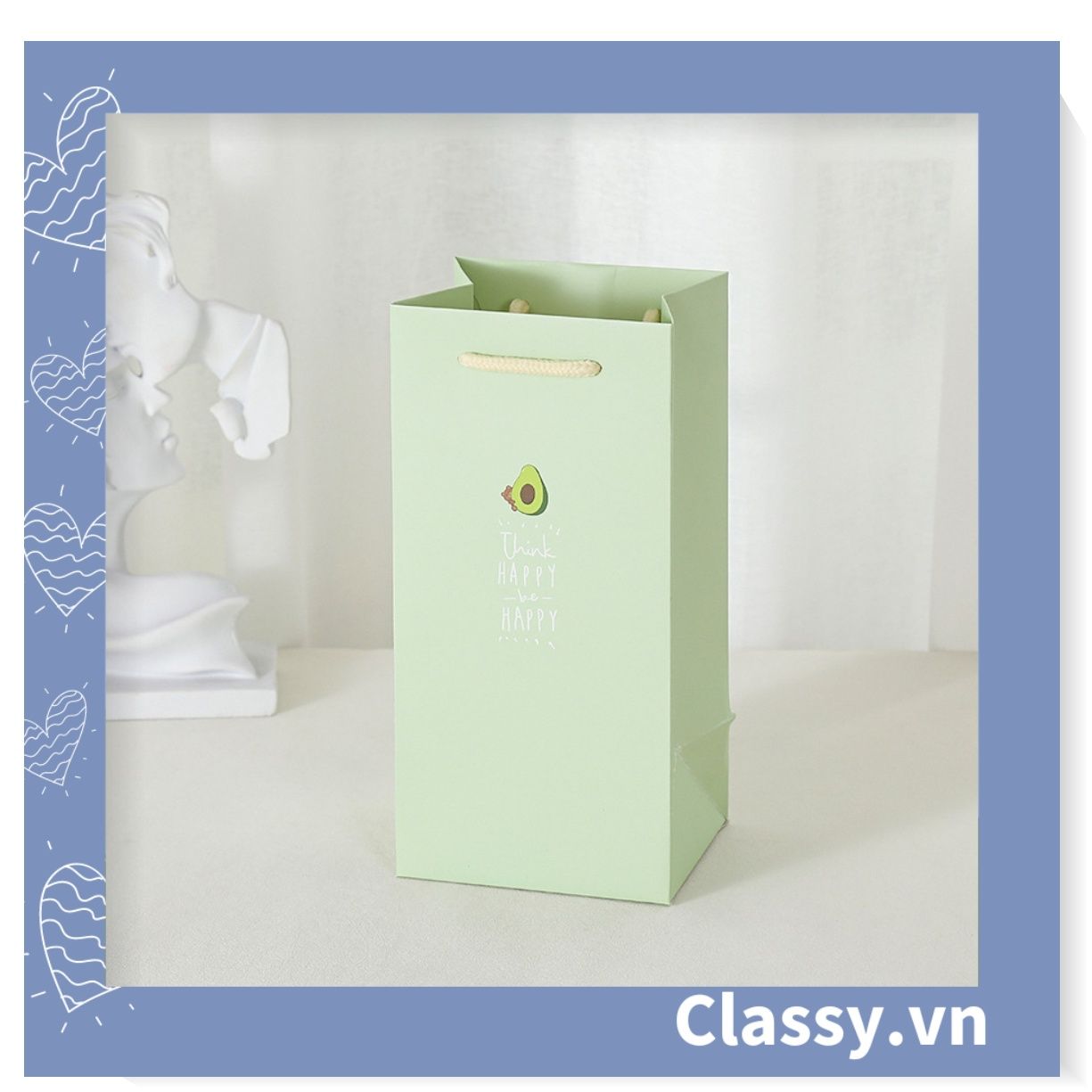  [GIAO HÀNG 7-25 NGÀY]   Túi giấy đựng quà 24,5 * 12,5 * 9,5cm họa tiết mèo thỏ voi gấu cực xinh Q975 