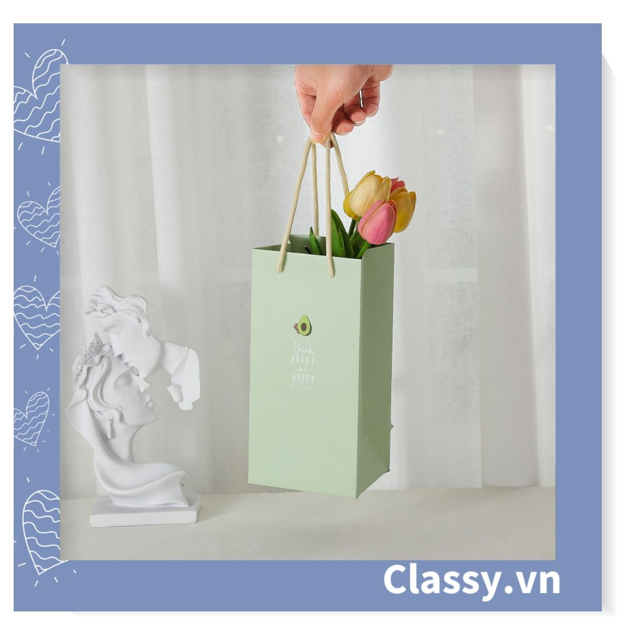  [GIAO HÀNG 7-25 NGÀY]   Túi giấy đựng quà 24,5 * 12,5 * 9,5cm họa tiết mèo thỏ voi gấu cực xinh Q975 