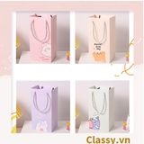  [GIAO HÀNG 7-25 NGÀY]   Túi giấy đựng quà 24,5 * 12,5 * 9,5cm họa tiết mèo thỏ voi gấu cực xinh Q975 
