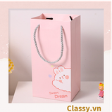  [GIAO HÀNG 7-25 NGÀY]   Túi giấy đựng quà 24,5 * 12,5 * 9,5cm họa tiết mèo thỏ voi gấu cực xinh Q975 