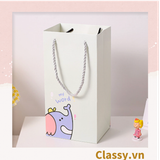  [GIAO HÀNG 7-25 NGÀY]   Túi giấy đựng quà 24,5 * 12,5 * 9,5cm họa tiết mèo thỏ voi gấu cực xinh Q975 