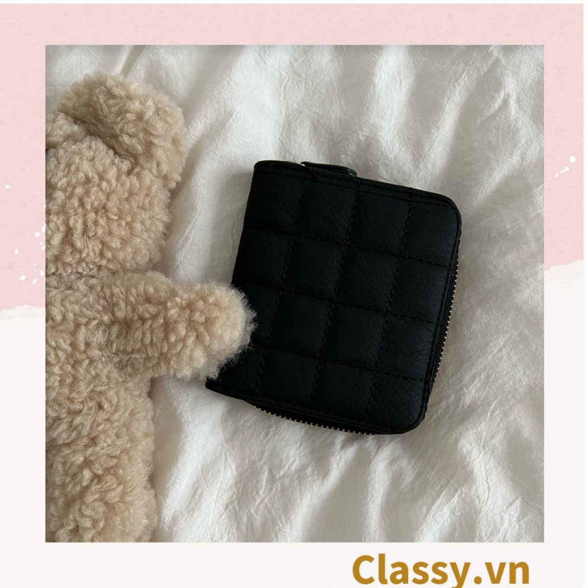  Ví nữ ngắn mini cầm tay da PU cao cấp T1165 