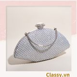  Clutch cầm tay, túi dự tiệc, đeo chéo hình cánh quạt xòe 23x6x12.5cm, nhiều màu thời thượng T1193 