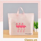  [GIAO HÀNG 7-25 NGÀY]  Túi tote hồng hạc bằng nhựa nhiều size, màu hồng, không ra màu T1360 