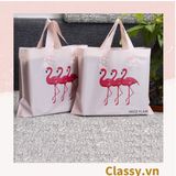 [GIAO HÀNG 7-25 NGÀY]  Túi tote hồng hạc bằng nhựa nhiều size, màu hồng, không ra màu T1360 