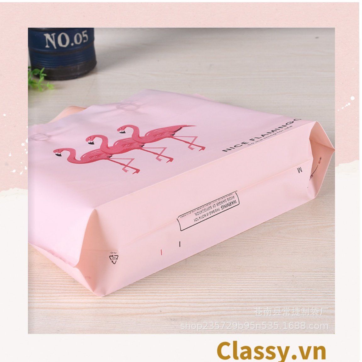  [GIAO HÀNG 7-25 NGÀY]  Túi tote hồng hạc bằng nhựa nhiều size, màu hồng, không ra màu T1360 