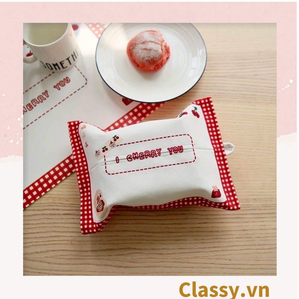  Classy Hộp đựng khăn giấy bằng vải cotton ngộ nghĩnh T1509 