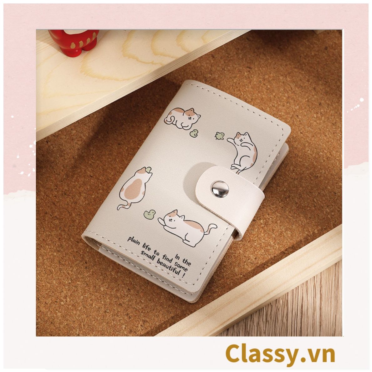  [GIAO HÀNG 7-25 NGÀY] Classy Ví đựng thẻ, đựng card visit, đựng giấy tờ nhỏ xinh nhiều ngăn tiện lợi T1510 