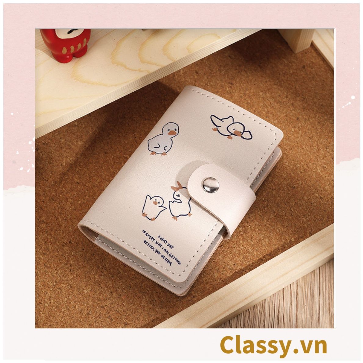  [GIAO HÀNG 7-25 NGÀY] Classy Ví đựng thẻ, đựng card visit, đựng giấy tờ nhỏ xinh nhiều ngăn tiện lợi T1510 