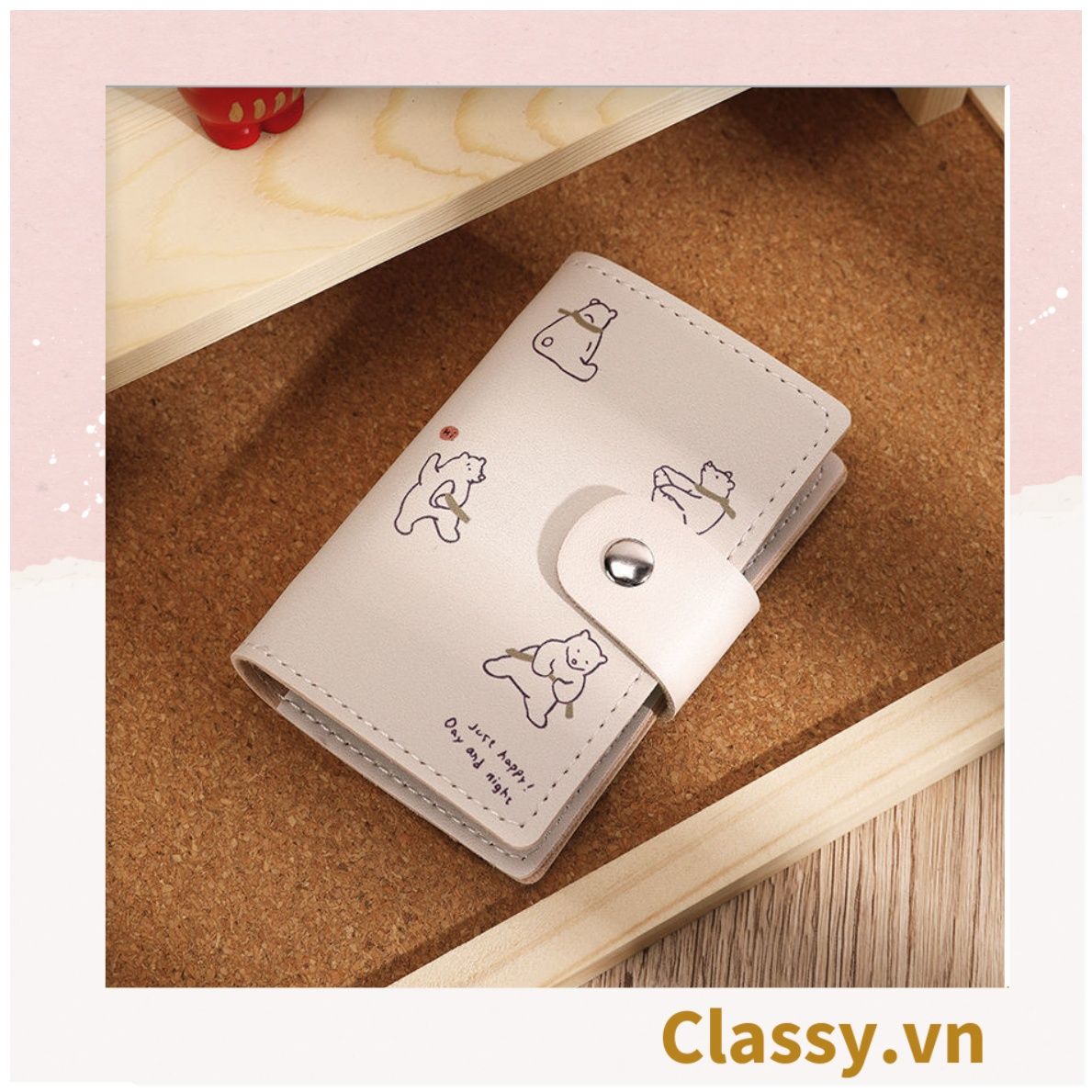  [GIAO HÀNG 7-25 NGÀY] Classy Ví đựng thẻ, đựng card visit, đựng giấy tờ nhỏ xinh nhiều ngăn tiện lợi T1510 