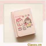  Classy Ví da nữ dạng gập, hoạt tiết họa hình nhiều kiểu dễ thương T1543 