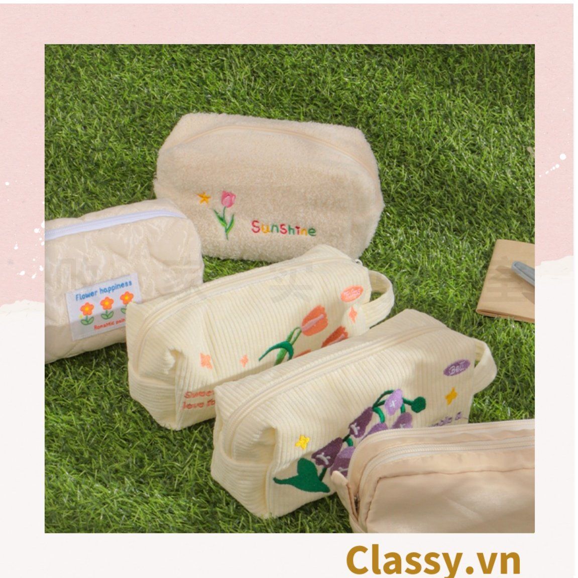  [GIAO HÀNG 7-25NGÀY]  Classy Túi vải đựng bút, hộp bút kích thước 20x7x8CM nhiều họa tiết T1570 