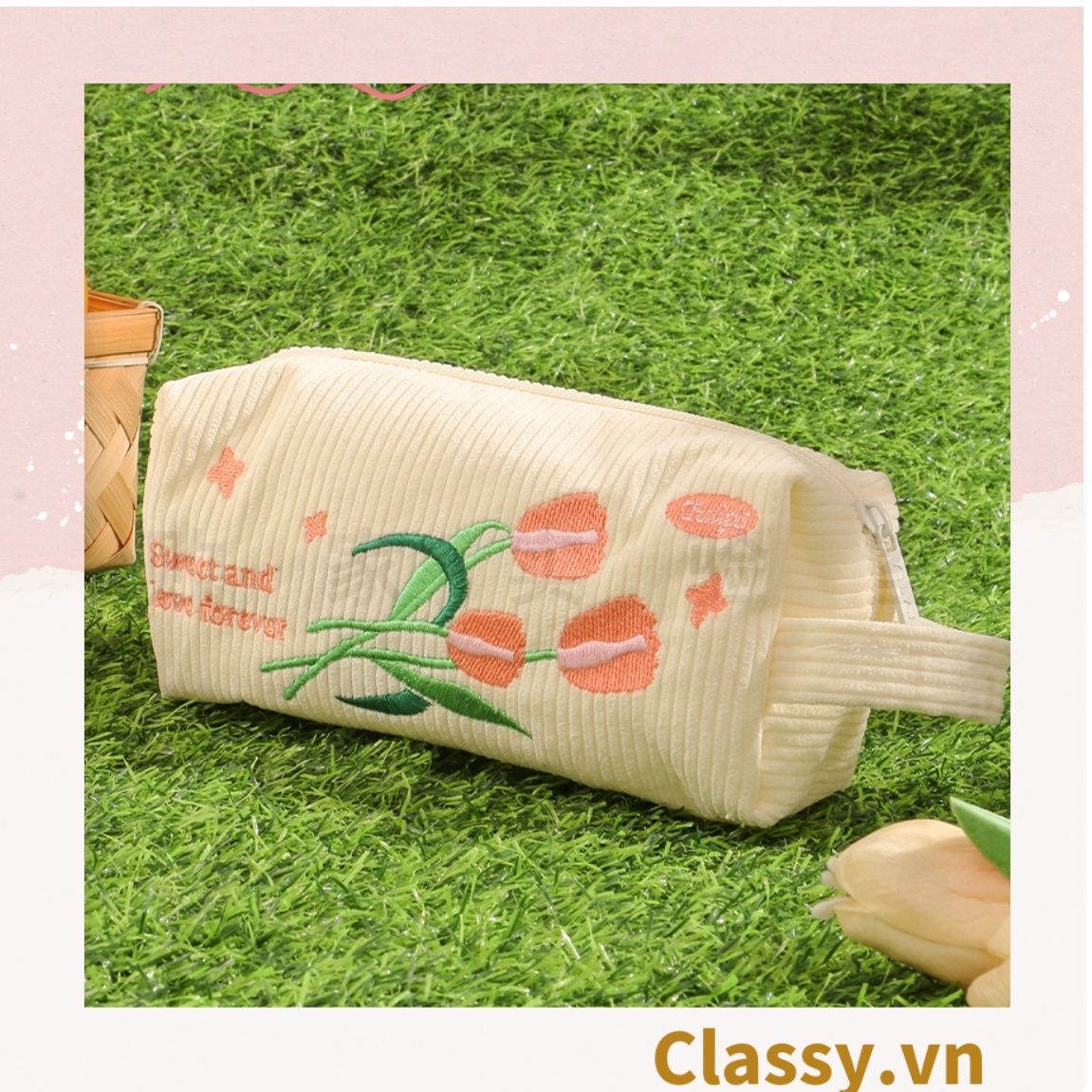  [GIAO HÀNG 7-25NGÀY]  Classy Túi vải đựng bút, hộp bút kích thước 20x7x8CM nhiều họa tiết T1570 