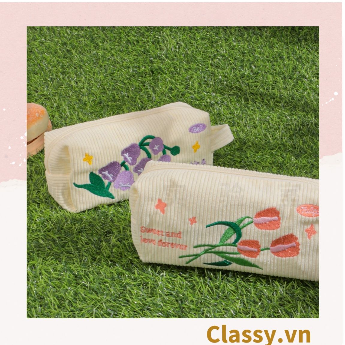  [GIAO HÀNG 7-25NGÀY]  Classy Túi vải đựng bút, hộp bút kích thước 20x7x8CM nhiều họa tiết T1570 
