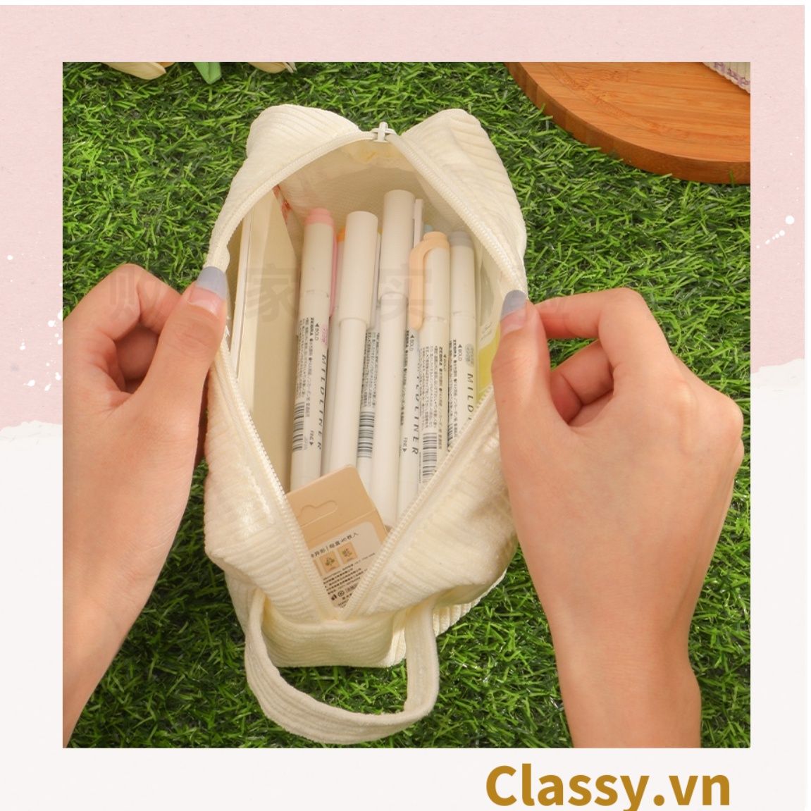  [GIAO HÀNG 7-25NGÀY]  Classy Túi vải đựng bút, hộp bút kích thước 20x7x8CM nhiều họa tiết T1570 