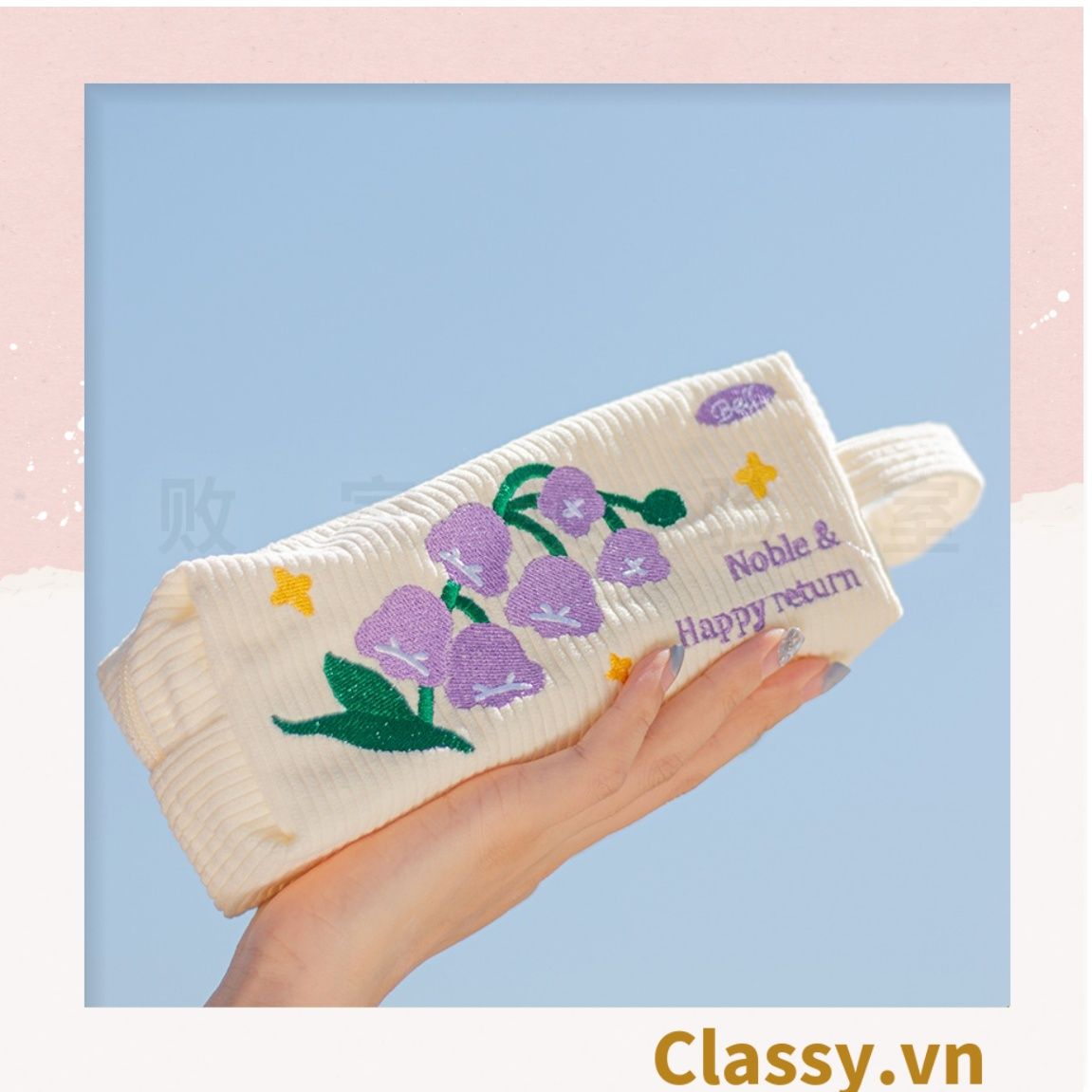  [GIAO HÀNG 7-25NGÀY]  Classy Túi vải đựng bút, hộp bút kích thước 20x7x8CM nhiều họa tiết T1570 
