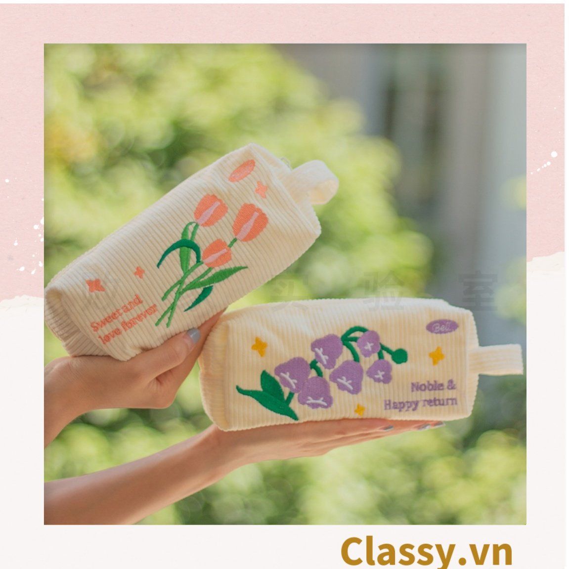  [GIAO HÀNG 7-25NGÀY]  Classy Túi vải đựng bút, hộp bút kích thước 20x7x8CM nhiều họa tiết T1570 